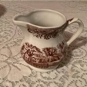 Vintage Currier & Ives Churchill Mill Dam Creamer England